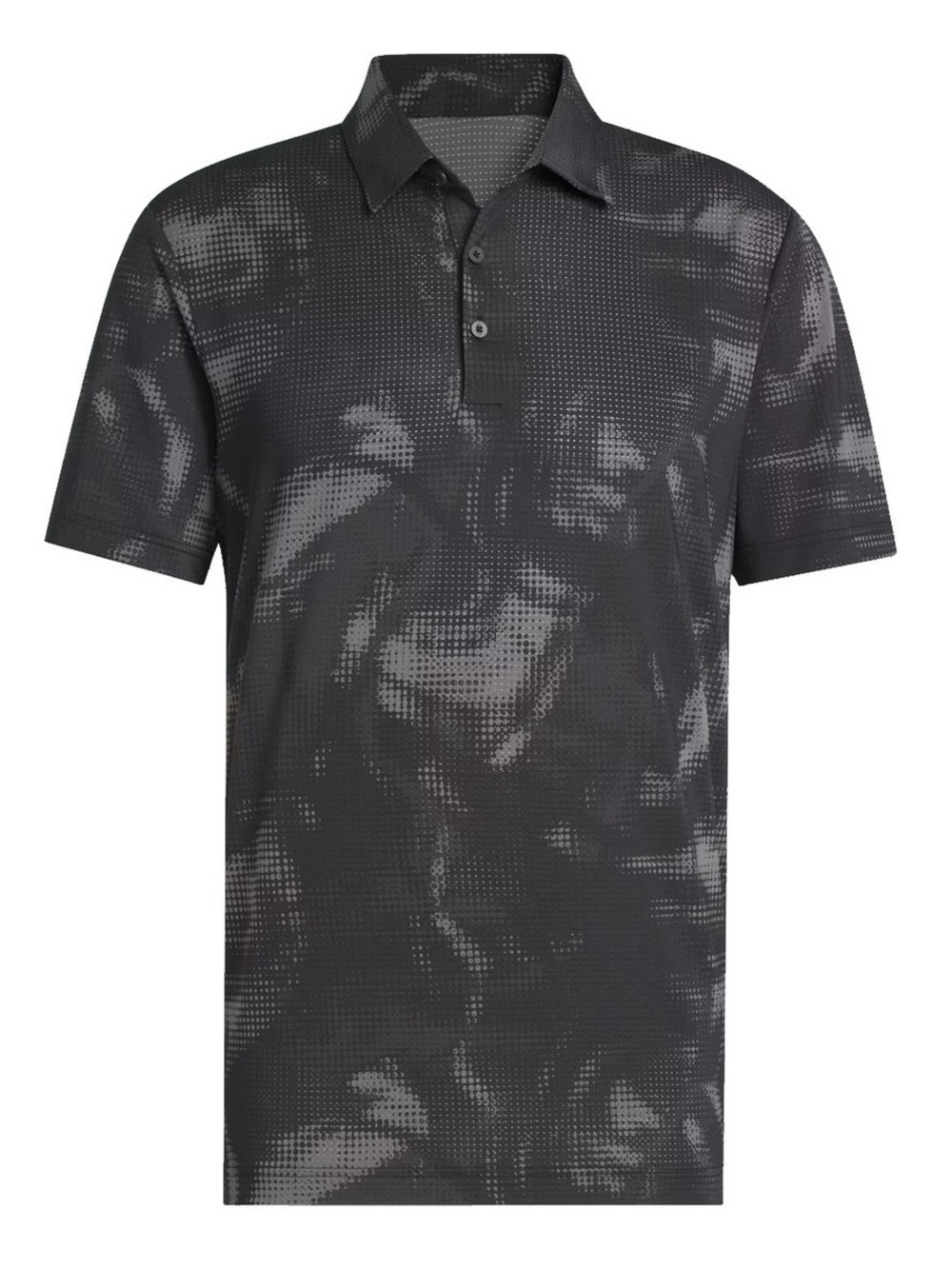 Adidas Men's Ultimate365 Black Printed Mesh Short-Sleeve Polo Size Medium